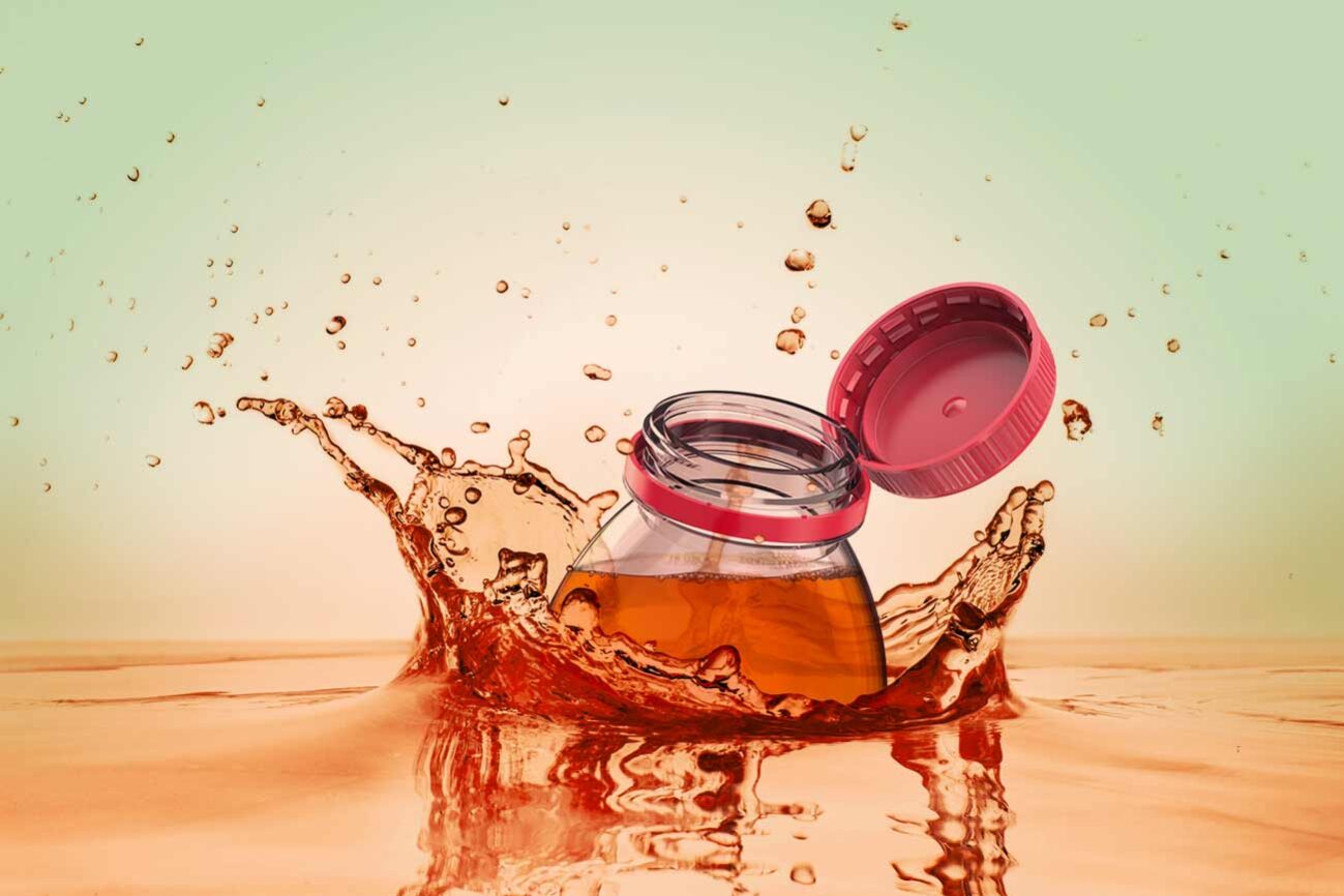 Tethered caps for beverage bottle by Affaba & Ferrari