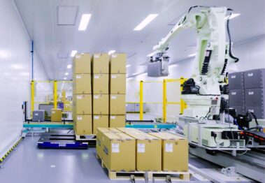 Trimas packaging's china facility features robotic auto palletizing for efficient and streamlined operations